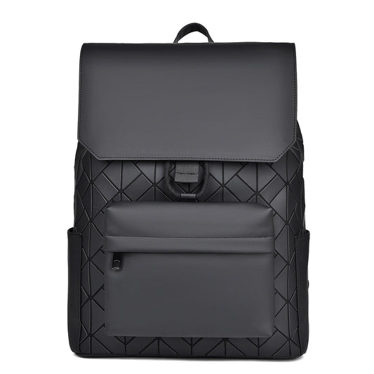 Unisex Large Capacity Laptop Backpack with Diamond Pattern Panel