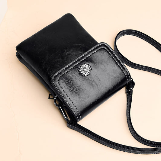 Crossbody Mobile Phone Bag with Magnetic Snap Closure and Adjustable Strap for Women