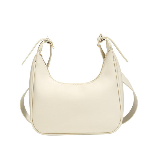 Crescent Crossbody Bag for Women with Adjustable Strap and Gold-Tone Hardware