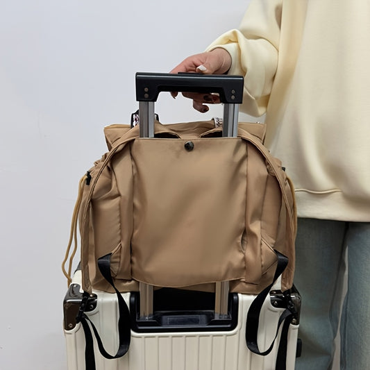 Convertible Utility Bag with 15 Pockets and Luggage Strap for Women